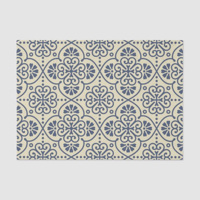 Retro geometrisches dekoratives mit Blumenmuster Seidenpapier (Vorderseite)