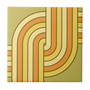Retro-Geometrisches Design der 70er Fliese