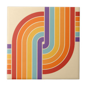 Retro-geometrisches Design der 70er Jahre Fliese