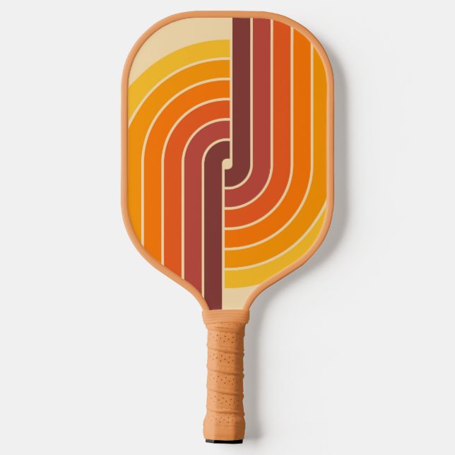 Retro-geometrisches Design der 70er Jahre Pickleball Schläger (Rückseite)