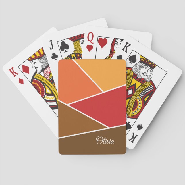 Retro-geometrisches Design Spielkarten (Rückseite)
