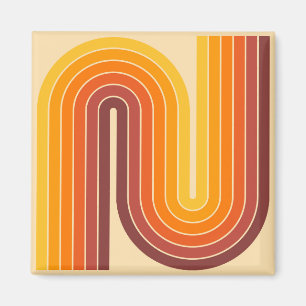 Retro-geometrisches Doppelbogen-Design Magnet