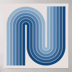 Retro-geometrisches Doppelbogen-Design-Poster Poster