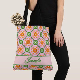 Retro geometrisches mit Blumenmuster Tasche