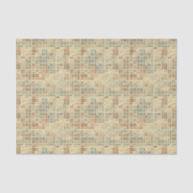 Retro geometrisches Muster 2 Seidenpapier (Vorderseite)