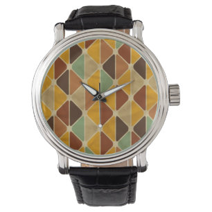 Retro geometrisches Muster 3 Armbanduhr