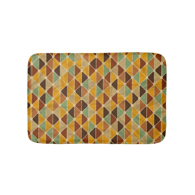 Retro geometrisches Muster 3 Badematte (Vorderseite)