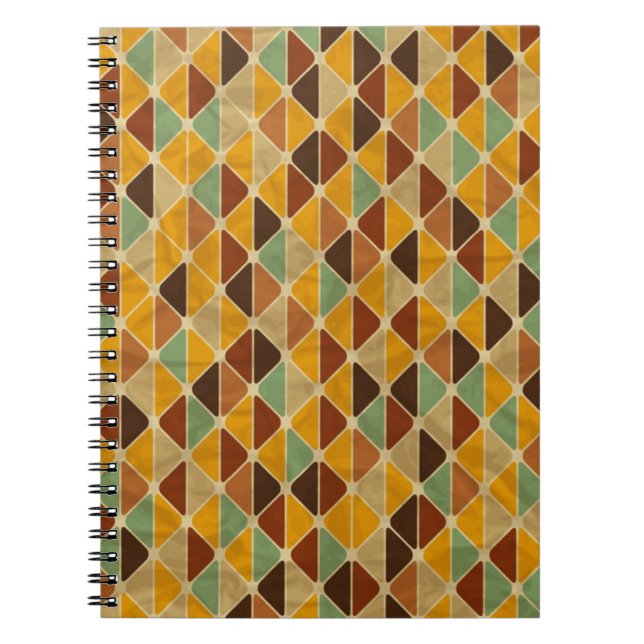 Retro geometrisches Muster 3 Notizblock (Vorderseite)