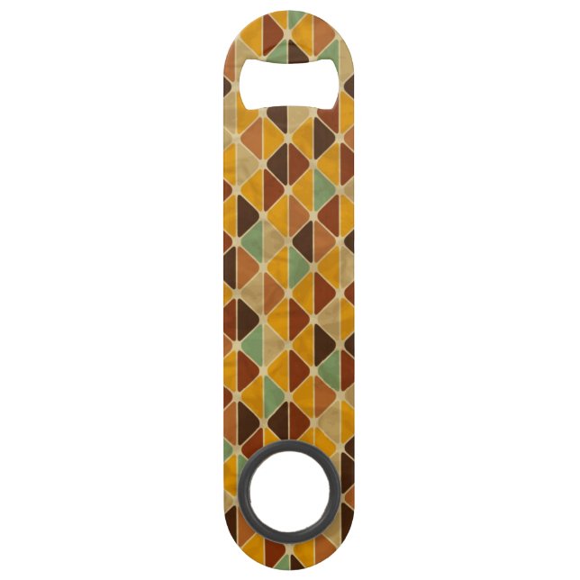 Retro geometrisches Muster 3 Speedflaschenöffner (Vorderseite)