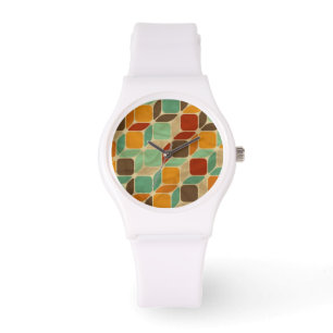 Retro geometrisches Muster 4 Armbanduhr