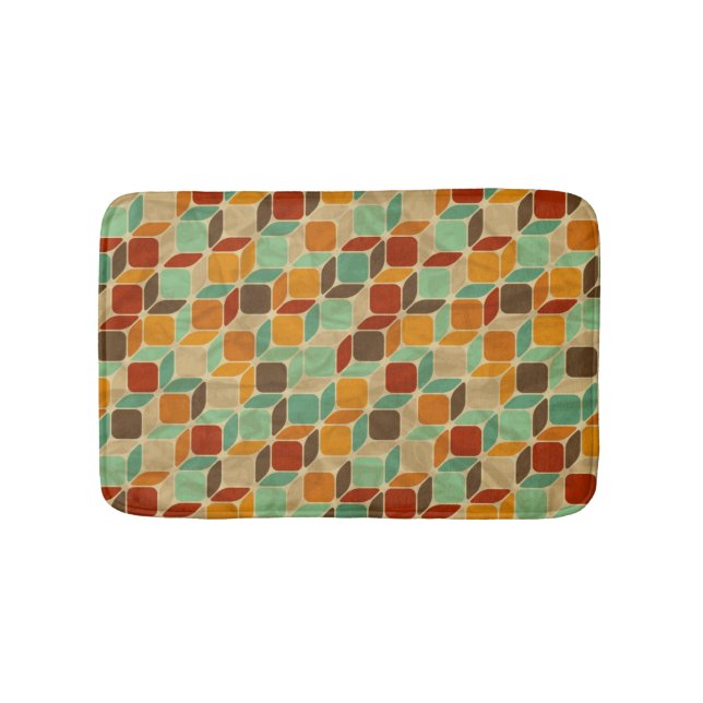 Retro geometrisches Muster 4 Badematte (Vorderseite)