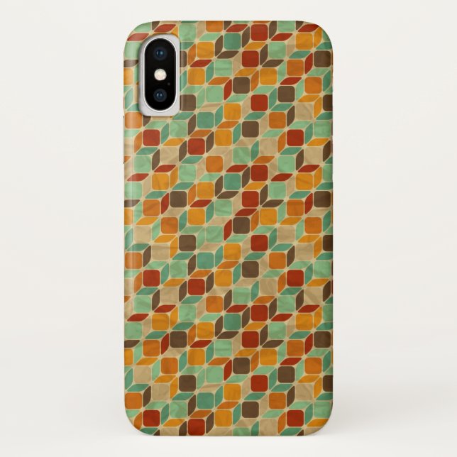 Retro geometrisches Muster 4 Case-Mate iPhone Hülle (Rückseite)