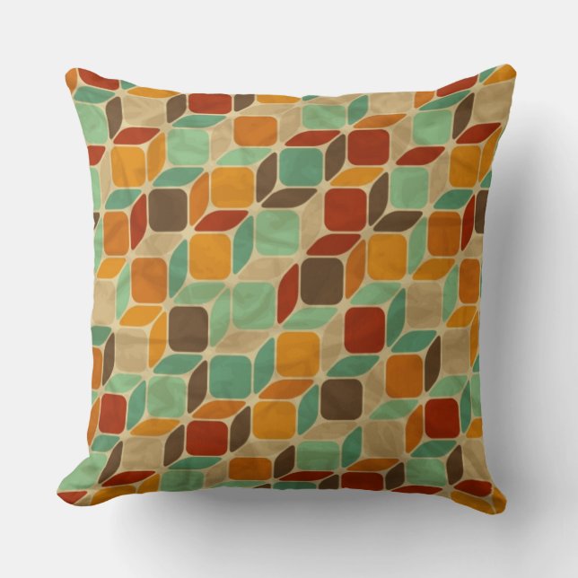 Retro geometrisches Muster 4 Kissen (Vorderseite)