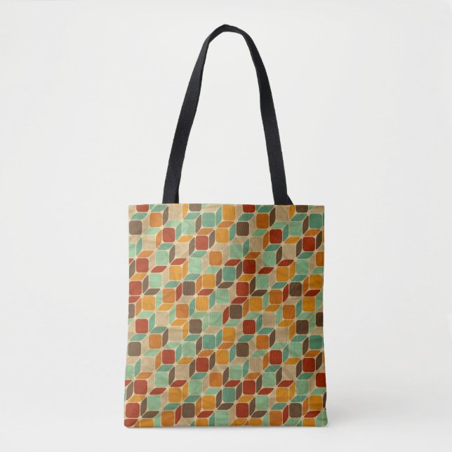 Retro geometrisches Muster 4 Tasche (Vorderseite)