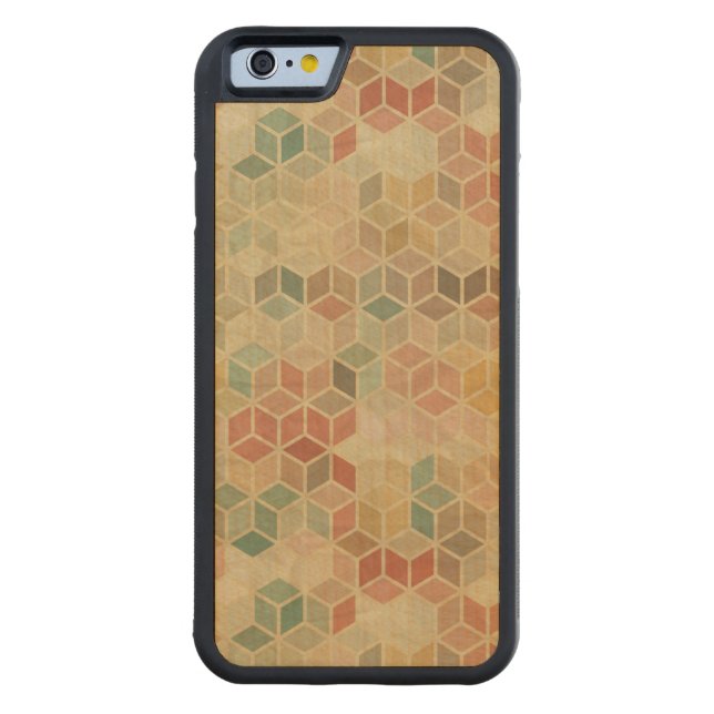 Retro geometrisches Muster 5 Carved Wood iPhone Hülle (Rückseite)