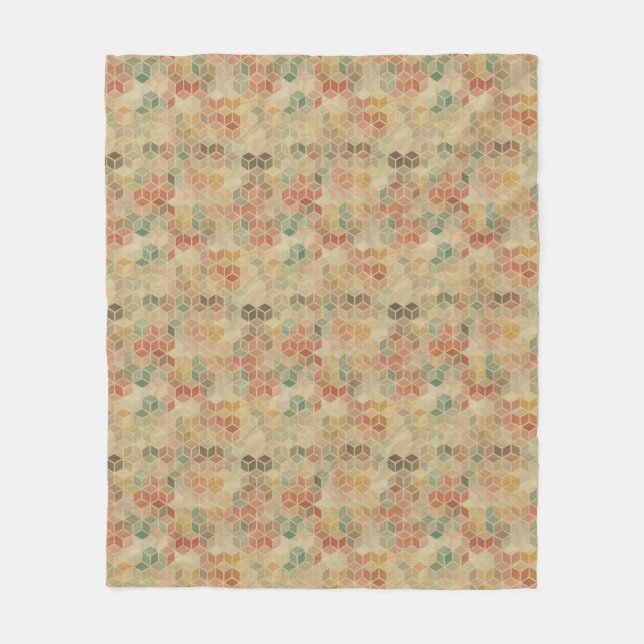 Retro geometrisches Muster 5 Fleecedecke (Vorderseite)
