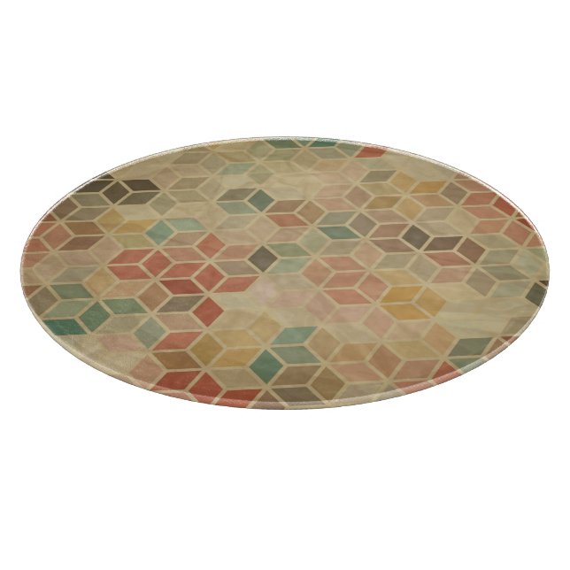 Retro geometrisches Muster 5 Schneidebrett (Ecke)