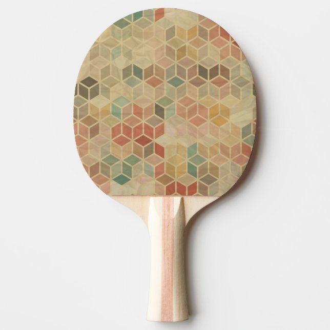 Retro geometrisches Muster 5 Tischtennis Schläger (Vorderseite)