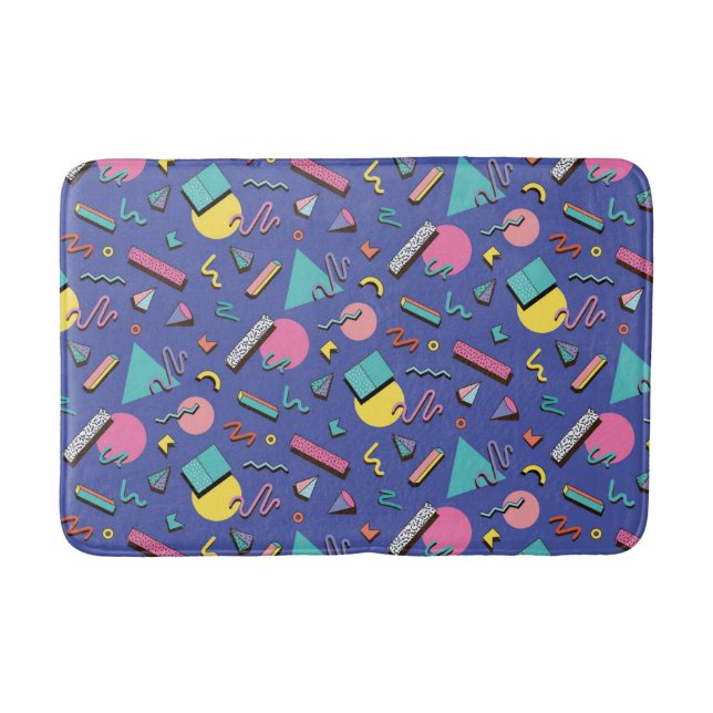 Retro geometrisches Muster Badematte (Vorderseite)