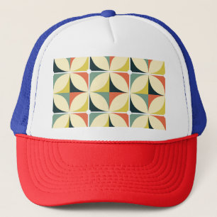 Retro-geometrisches Muster der 60er Jahre. Truckerkappe