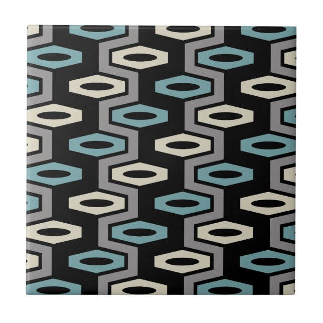 Retro geometrisches Muster Fliese (Vorderseite)