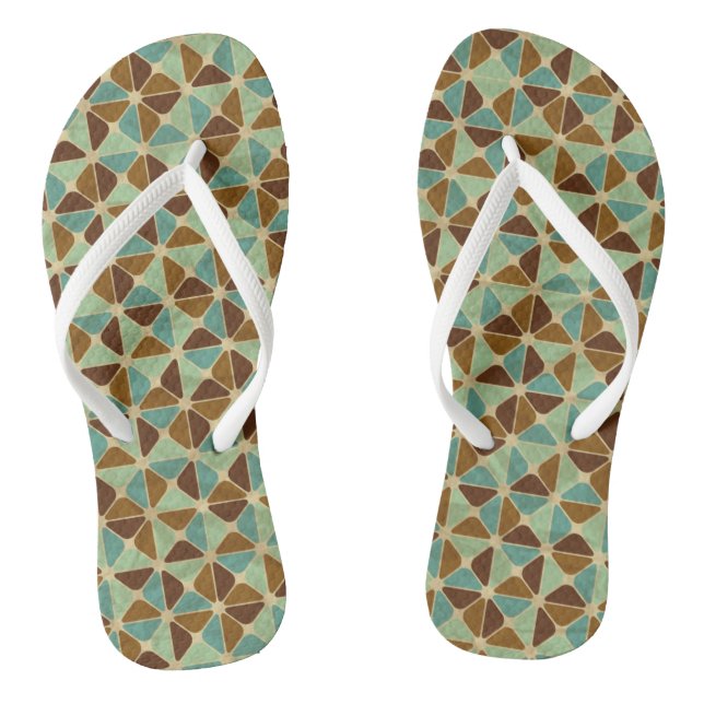 Retro geometrisches Muster Flip Flops (Fußbett)