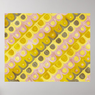 Retro-geometrisches Muster in Gelb und Pink Poster