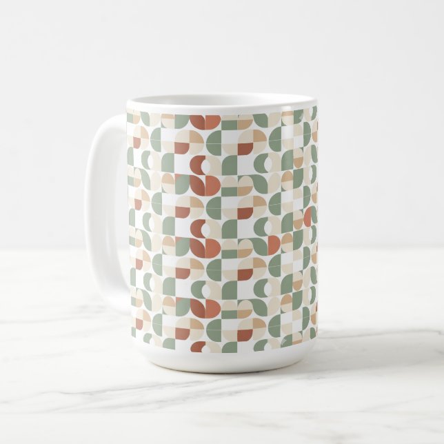 Retro geometrisches Muster Kaffeetasse (Vorderseite Links)