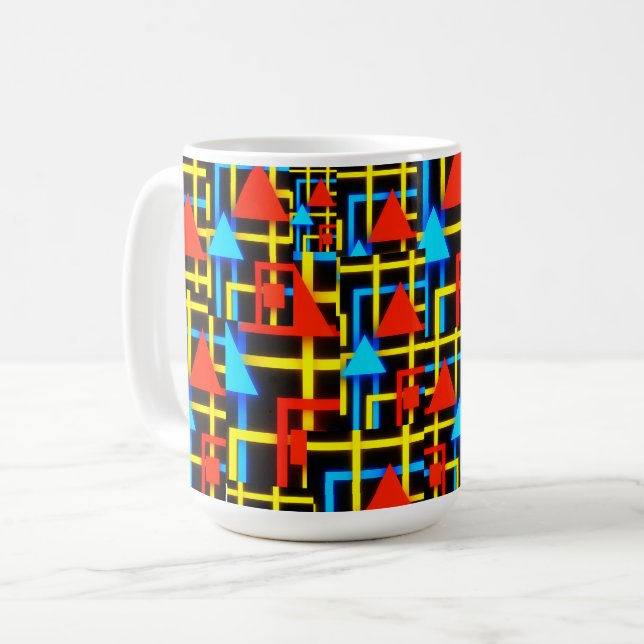 Retro geometrisches Muster  Kaffeetasse (Vorderseite Links)