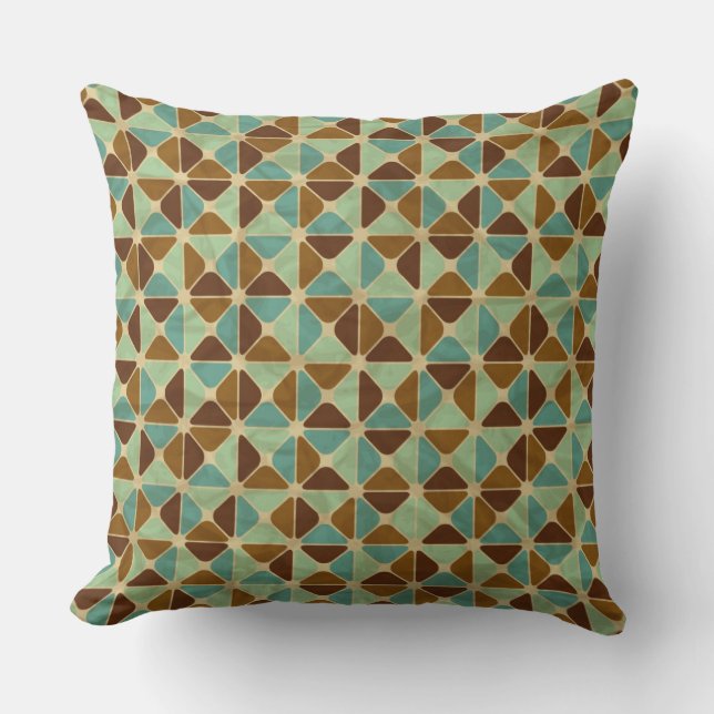 Retro geometrisches Muster Kissen (Vorderseite)
