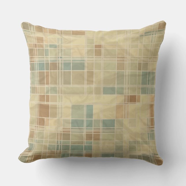 Retro geometrisches Muster Kissen (Vorderseite)