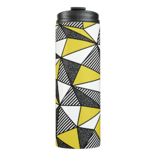 Retro-geometrisches Muster mit geringer Pollänge Thermosbecher