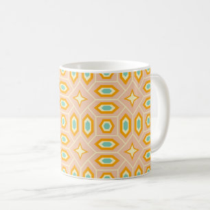 Retro geometrisches Muster mit Sechsecken und Ster Kaffeetasse