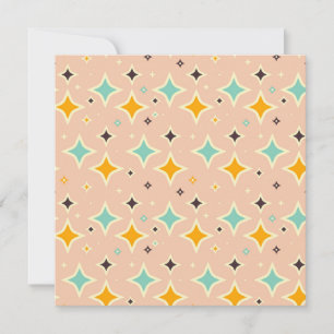 Retro-geometrisches Muster mit Türkis, Orange und  Dankeskarte