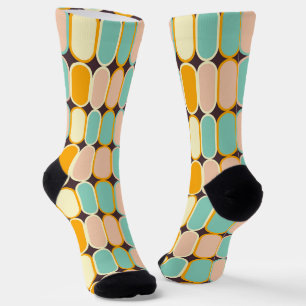 Retro-geometrisches Muster mit vertikalen Ovalen Socken