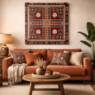 Retro-geometrisches Muster Mode Hintergrund  Kissen