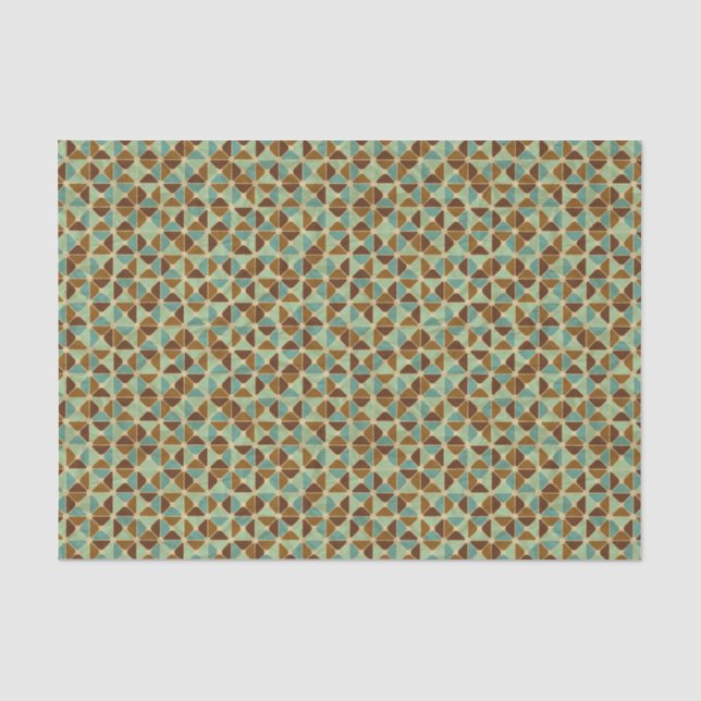 Retro geometrisches Muster Seidenpapier (Vorderseite)