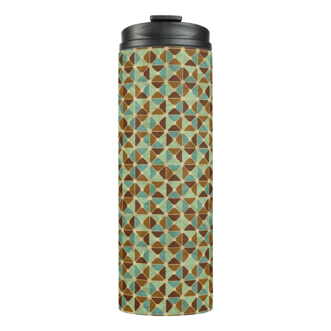 Retro geometrisches Muster Thermosbecher (Vorderseite)
