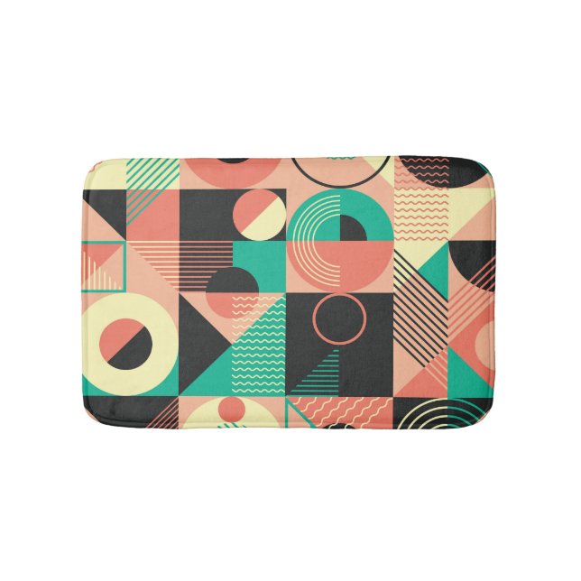 Retro-geometrisches Musterdesign Badematte (Vorderseite)