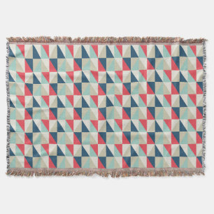 Retro geometrisches rotes und blaues decke
