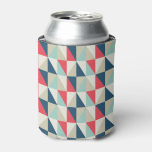 Retro geometrisches rotes und blaues dosenkühler