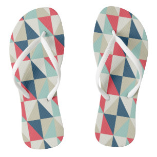 Retro geometrisches rotes und blaues flip flops
