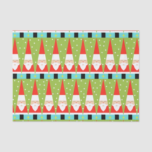 Retro geometrisches Sankt-Seidenpapier Seidenpapier (Vorderseite)