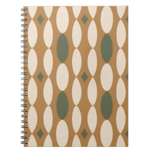 Retro-geometrisches Spiralnotizbuch Notizblock