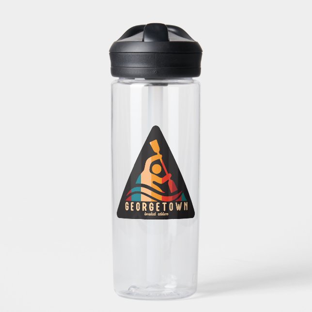 Retro Georgetown Kayaking Trinkflasche (Vorderseite)
