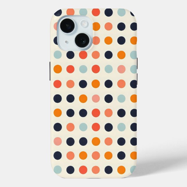 Retro gepunktetes Muster Case-Mate iPhone Hülle (Rückseite)