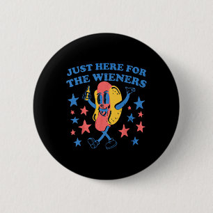 Retro gerade hier für die Dackeln 4. Juli Funny Button