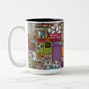 Retro Gerät-Tonstudio Zweifarbige Tasse