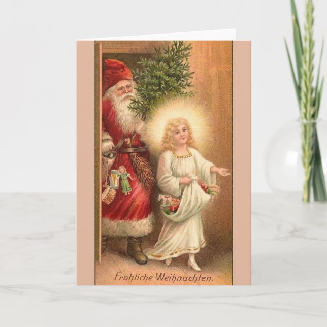 Retro German Fröhliche Weihnachten (Vorderseite)