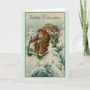 Retro German Fröhliche Weihnachten Weihnachten Car